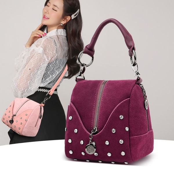 

2020 fashion ladies suede leather hand bags handbags women bags genuine leather small shoulder bag for women