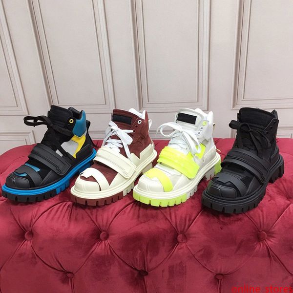 

designer shoes women mixed material trekking boots 2019 new fashion luxury sneakers platform lady leather outdoor shoes booties plate-forme