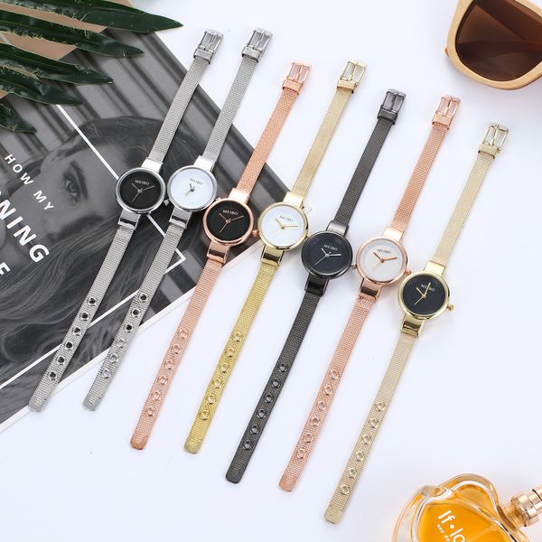 

meibo fashion stainless steel rose gold & silver band quartz watch luxury women rhinestone wrist watches valentine gift hk&50, Slivery;brown