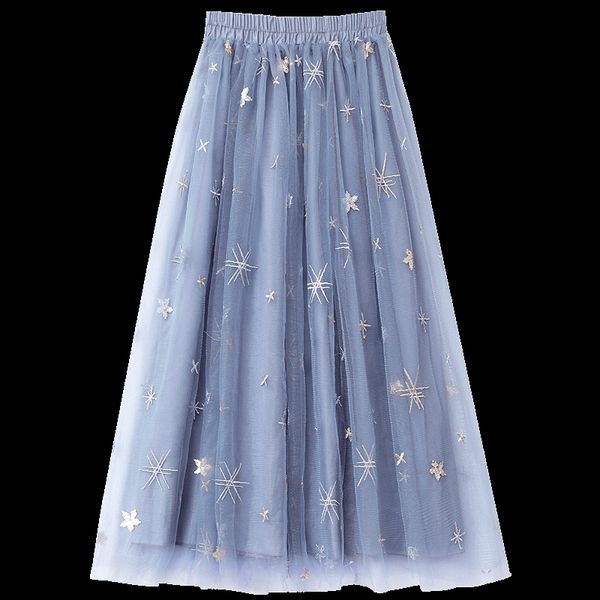 

februaryfrost 2020 women tulle skirt glitter sequined stars sheer mesh midi length tutu skirt beach party skirt, Black