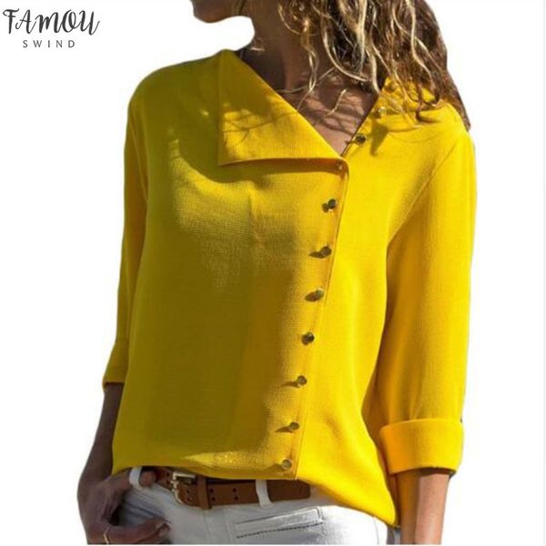 

women blouses 2020 fashion skew collar long sleeve blouses shirt casual loose blusas chemise femme plus size 3xl, White