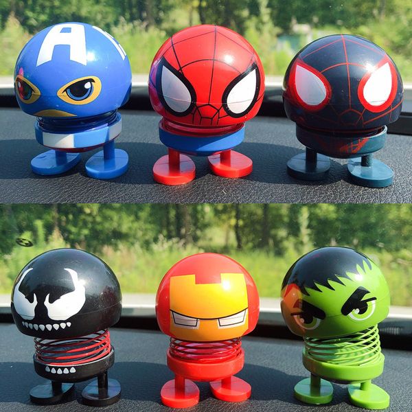 

new car shaking head spring doll car interior supplies q version cute marvel hero series ornaments
