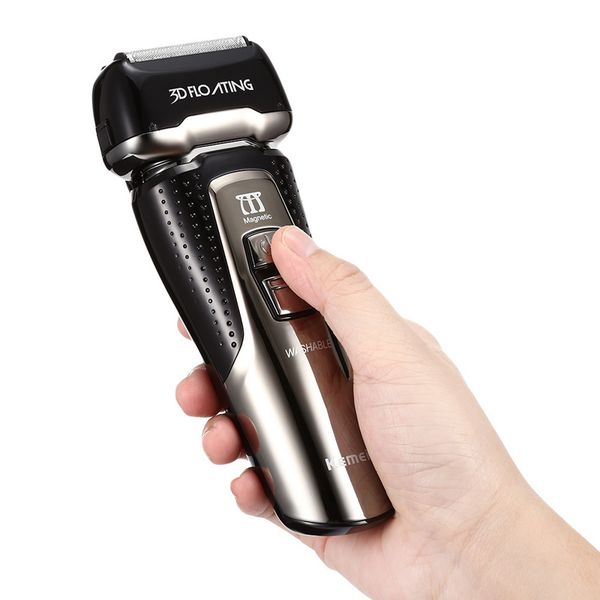 

kemei electric shaver flex razor head for men shaving precision clipper machine washable cordless face care electric shaver f30