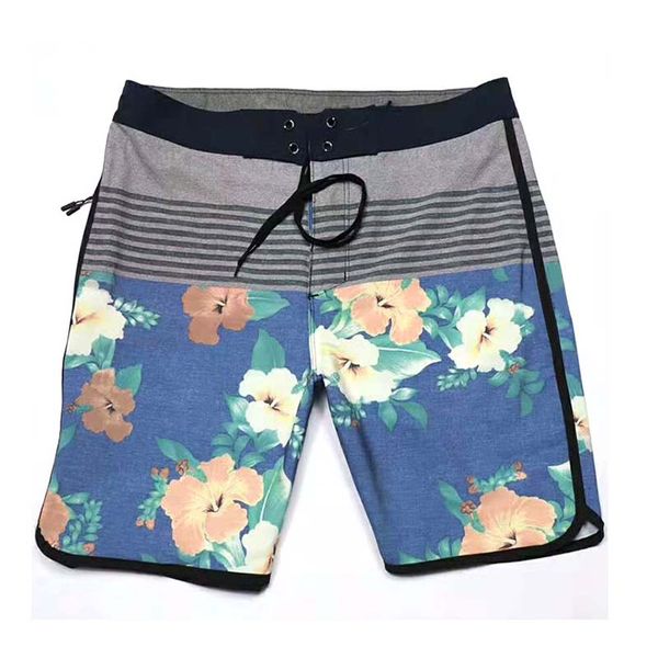

men board shorts floral printed bandage beach waterproof quick dry boardshorts surf sports 050423 kg-667
