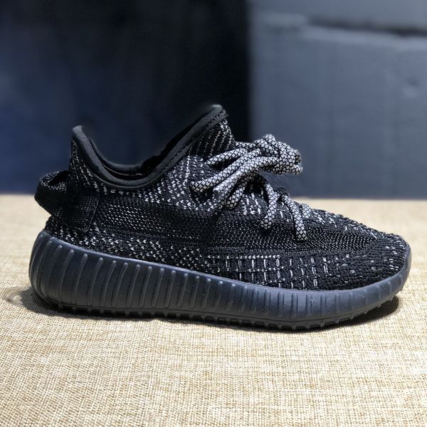 

with box] 2019 kids shoes all black static reflective clay true form hyperspace cream white zebra beluga black red kany west running shoes