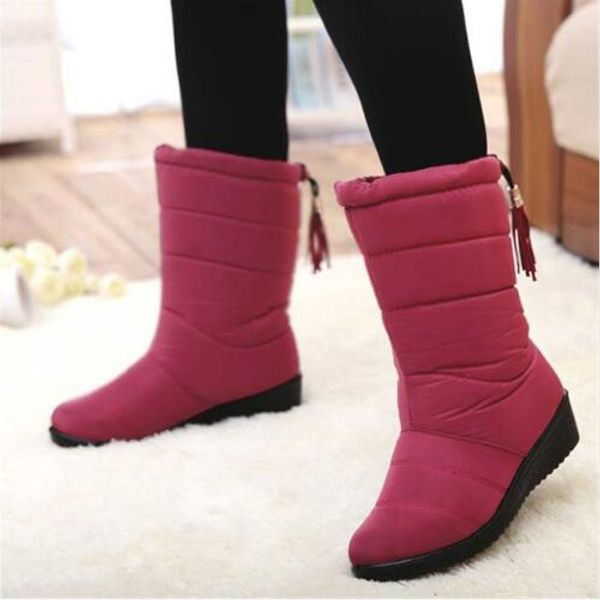 Moda Inverno Mulheres Botas Mid-Calf Down Botas Alta Bota Sapatos de Neve À Prova D 'Água Das Senhoras Mulher Palmilha de Pelúcia Botas Mujer Invierno