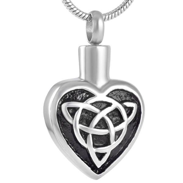 

нержавеющая сталь black heart pattern ожерелье кремация мемориал пепел урна сувенир с цепи ювелирные изделия ijd9128, Silver