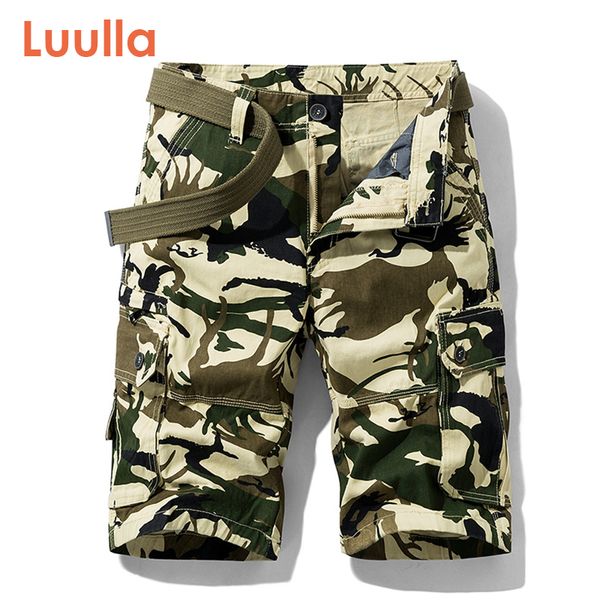 

luulla men's summer new classic vintage camouflage cotton cargo shorts men casual fashion loose fit cargo shorts men, White;black