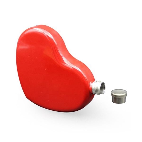 

love heart shaped логотип customized красного цвета из нержавеющей стали бутылки вина 4.4oz открытых портативная карманная фляжка