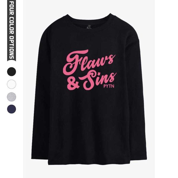 

payton moormeier long sleeve t-shirt harajuku streetwear fans autumn kpop geometric pattern hip hop college style clothes, White