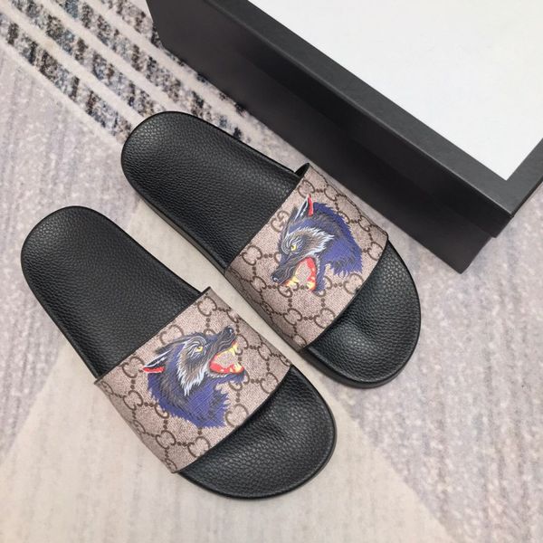 

fashion luxury designer slippers 2019 new luxury designer brand men's slippers summer outdoor beach sandals for men and women size 35-4, Black