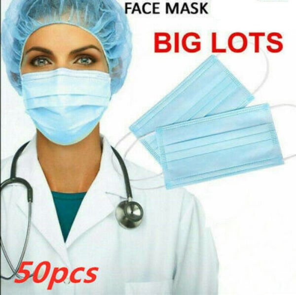 

dhl готов к отправке! 50х устранимый лицевой щиток гермошлема 3ply гигиены маска против пыли с резинками, защиты от пыли маска рот mascherin