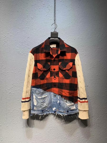 

2019 fall new mens designer denim splicing jacket ~ chinese size jackets ~ designer jackets for men