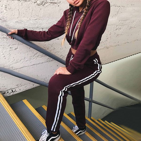 

calofe полосатых женский 2pcs наборы sportsuit женщины повседневная костюм спортивные костюмы sexy yoga женщины наборы спортивная running se