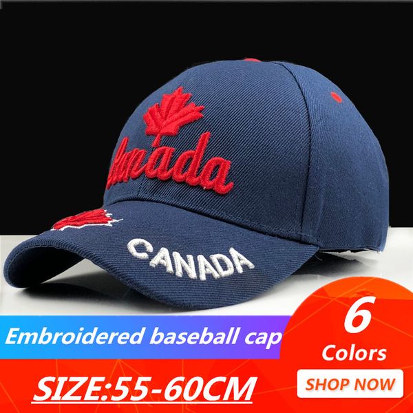 

2019 new canada cap 3d embroidery canada baseball caps cotton adjustable snapback hat fashion caps casual hats, Blue;gray