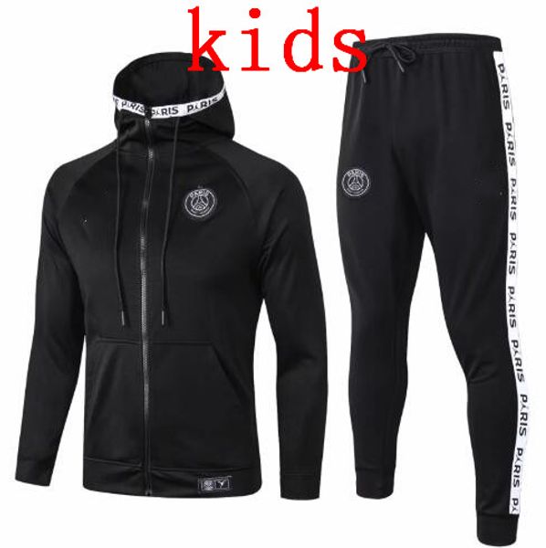 

kids black paris hoodie soccer jacket 2019/20 tracksuit football jacket mbappe survÃªtement jordam x hoodie