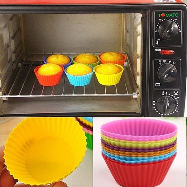 

12pcs diy 7cm cake chocolate puff mold decor tart mould muffin paper jelly egg mold home baking pudding cake wrapping cups tool vmemv