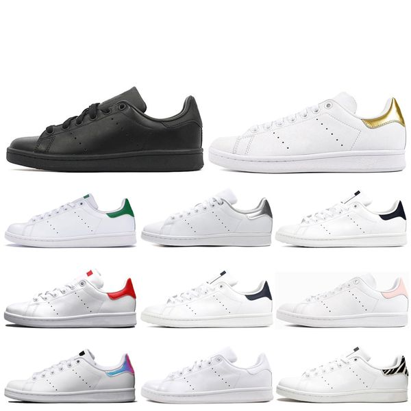 

new smith men women flats sneakers triple white sliver rainbow red navy blue black gold stan mens fashion shoe outdoor casual walking