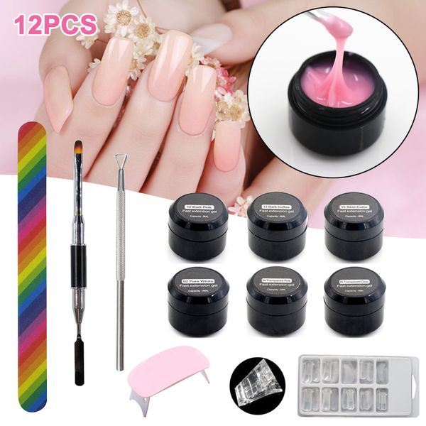 

12 pcs 8ml nail art fast extension glue set no paper tray quick nail tool qs888
