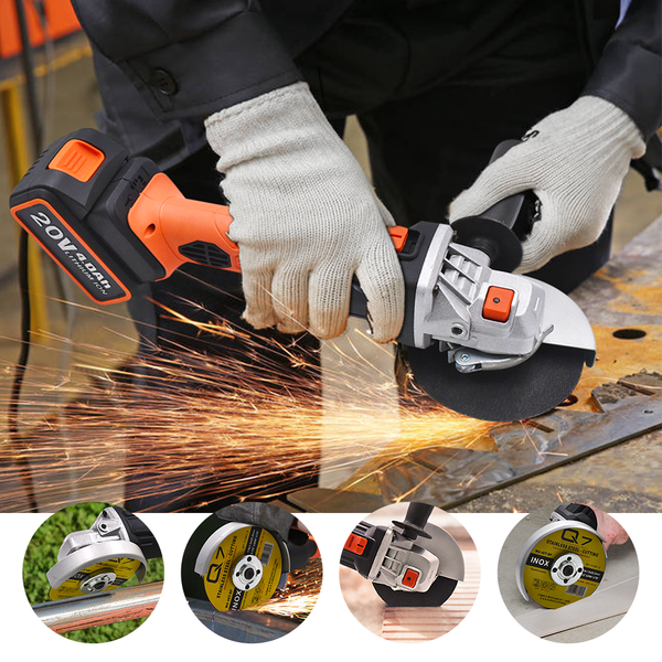 

goxawee cordless angle grinder 20v lithium-ion 4000mah/3000mah grinding machine cutting electric angle grinder power tool