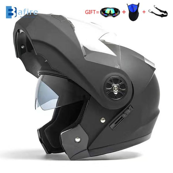 

bafire открытое лицо мотоциклетный шлем двойной объектив шлем с очками маска гонки работает унисекс двойного назначения подарок