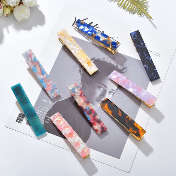 

popular school style yound students small colorful acrylic hair clips for gift, Golden;silver