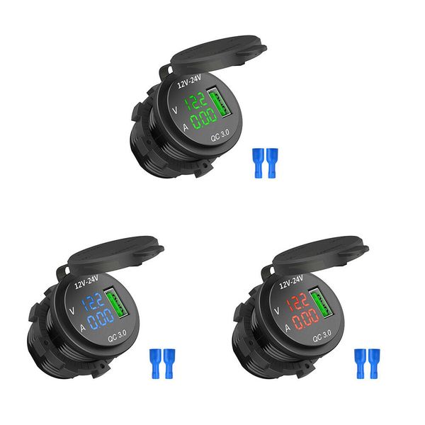 

universal qc 3.0 usb charger socket outlet 5v 3a power charger for car motorcycle