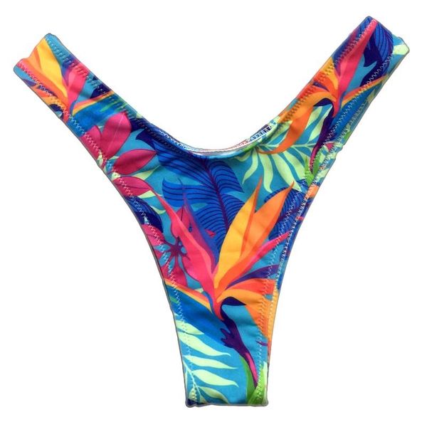 

sexy купальники женщины трусы бикини бразильские листья печать thong swimsuits high cut днища biquini swim пляжная одежда 2020 плавать износ