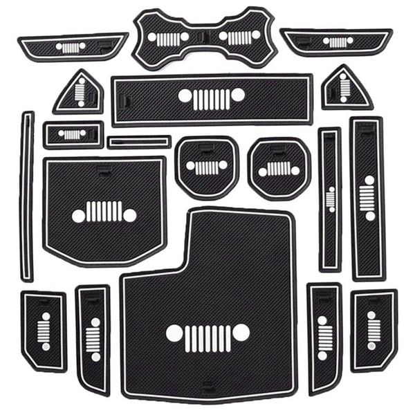 

19pcs gate slot pad cup mat door mats non-slip pads for wrangler jl 2020 2020 car interior accessories
