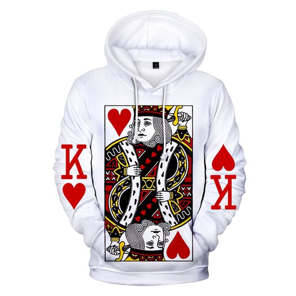 

new 3d hoodies pullover poker playing cards printed fashion men women hoodie hoody casual long sleeve 3d hooded sweatshirts, Black