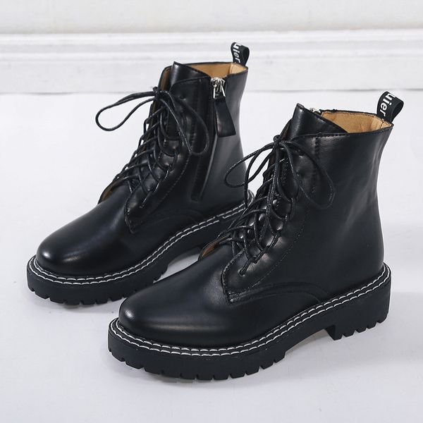

monerffi 2019 ankle boots women zippers pu leather boots winter casual lace up short ladies fashion shoe black botas mujer