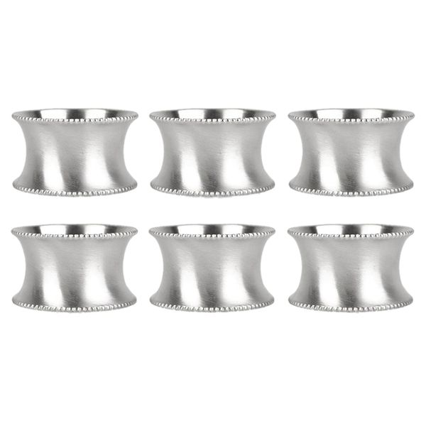 

6 pcs napkin rings for dinner parties, weddings receptions, family gatherings, or everyday use, set your table with style - silv