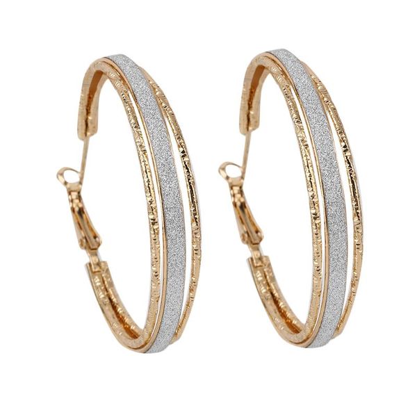 

popular super big circles hoop earrings simple gold silver color jewelry trendy retro earrings for women, Golden