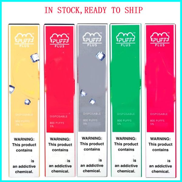 

Instock Puff Bar Plus 800 Puff Одноразовая ручка Pre-Filled 3,2 мл стручок 550mAh Аккумулятор Стик Стиль Портативный Испаритель
