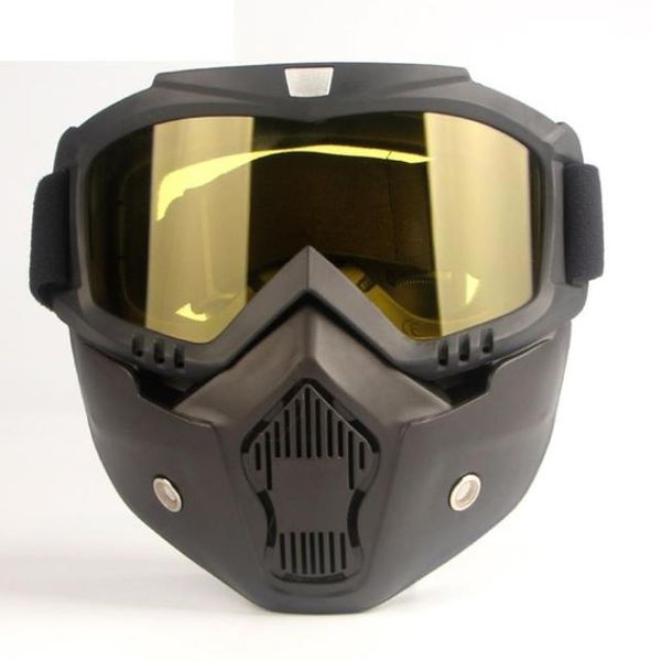 Adult Motorcycle Helmet Wind Dust Proof Mouth Face Mask Respirator Motocross Goggles Glasses