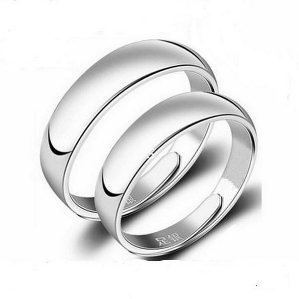 

men womenring 999 sterling silver rings jewerly simple opening surface silverring 2.9g thicken solid inner arc surface exquisite gift
