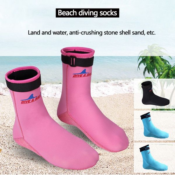 

new diving socks beach socks boots neoprene water shoes beach booties snorkeling diving surfing boots for men women, Black