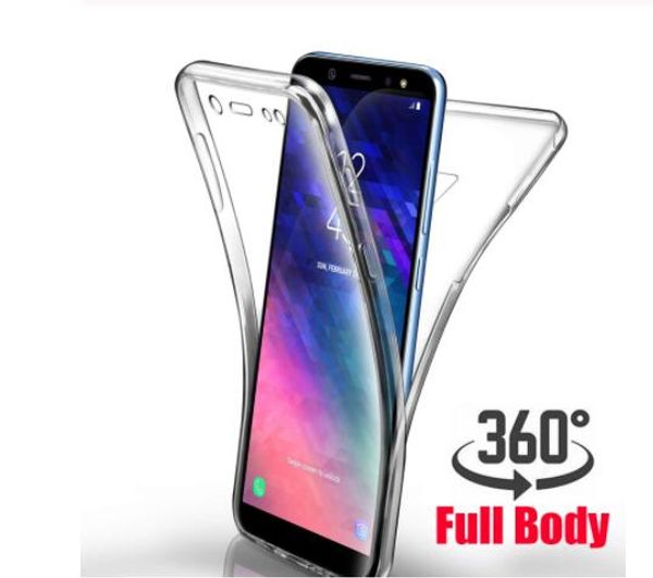 360 Silicone telefone capa para Samsung Nota 10 9 8 S10 5G Tampa Lite Plus à prova de choque TPU Completo Para Samsung Galaxy A20e A50 A40 Caso