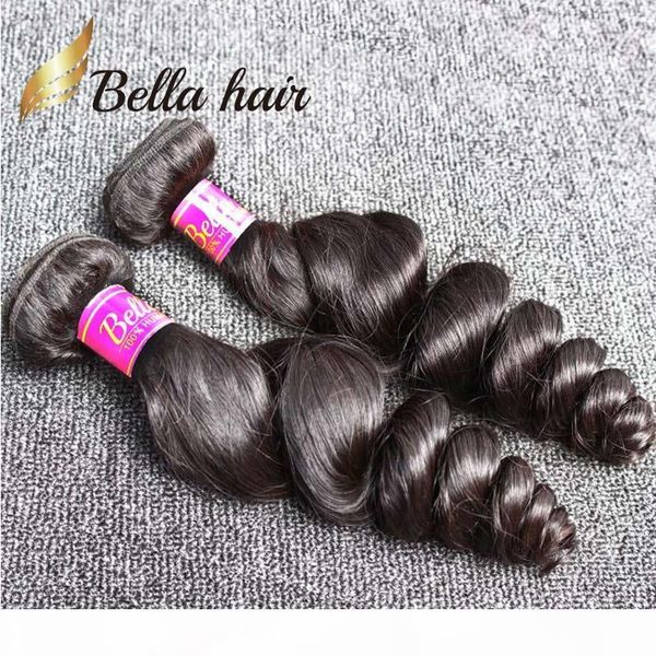

8~30 inch natural color malaysian hair weaves 3 bundles human hair weft wavy loose wave bella, Black