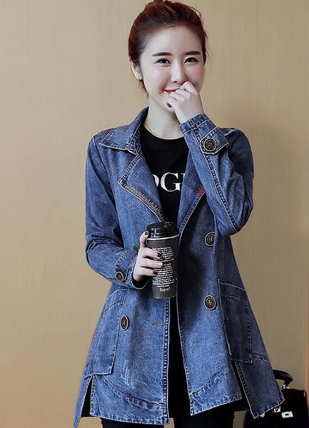 

женщина весна осень han edition высококачественные товары мода специальная цена прилив новый фонд джокер в длинном разделе ковбойское пальто, Black;brown