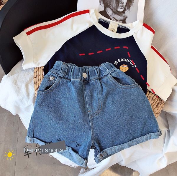 

2020 jeans summer wear baby western style jeans wear children's children's shorts, Blue