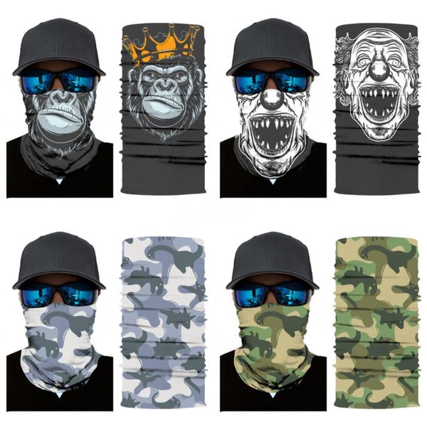 

magic 3d seamless headband tube neck skull scarf animal cycling face mask motorcycle national flag headskull scarf scarves halloween band#39, Blue;black