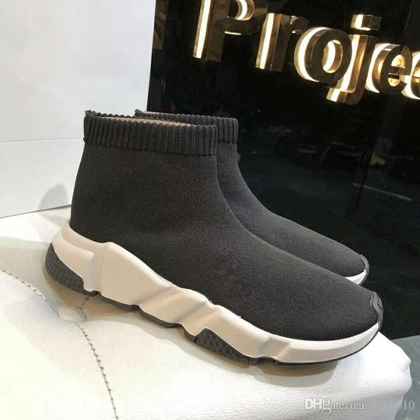 

new paris speed runner knit sock shoe original luxury trainer runner sneakers race mens women sports shoe fz18072626, Black