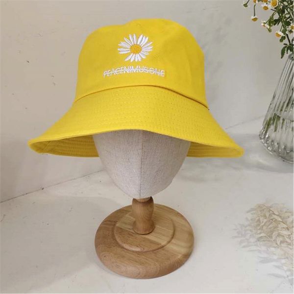 

spring summer daisies bucket hat women men fashion sad boy cap girls double-sided daisy bob lady sun femme floral fisherman hat, Blue;gray