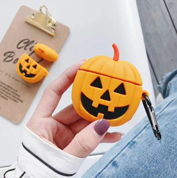 

silicone soft case halloween pumpkin wireless headsetÂ for airpods case animal vibration proof cartoon earphone protector ute cover funda