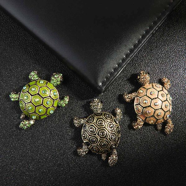 

1pc vintage turtle animal metal brooch for women kids girls lapel enamel pin fashion jewelry garment accessories good gift, Gray