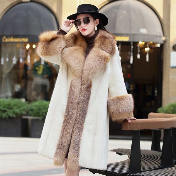 

природные пальто зимы женщин куртки long real шуба luxury женский жакет большой меховой воротник одежды 2019 al1805 kj3773, Black