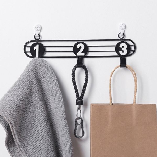 

numbers hanger nordic bathroom wall hooks back door cabinet bedroom kitchen multipurpose clothes keys iron art organizer