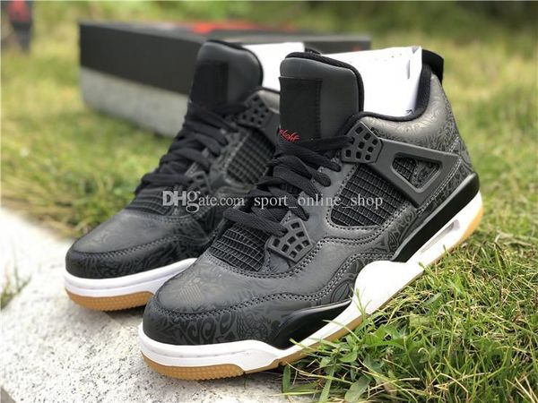 

with box) 4s 4 se laser black gum men basketball shoes ci1184-001 og 3m punch tatto