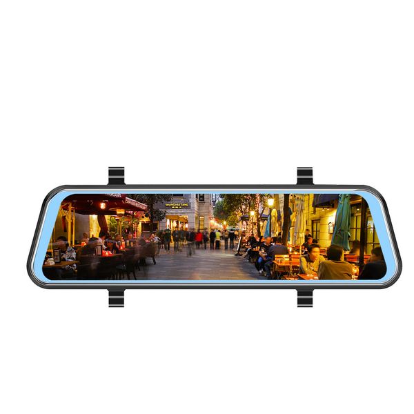 

dash cam full hd 1080p rearview mirror car dvr camera 10 inch touch screen dual lens night vision video recorder g-sensor